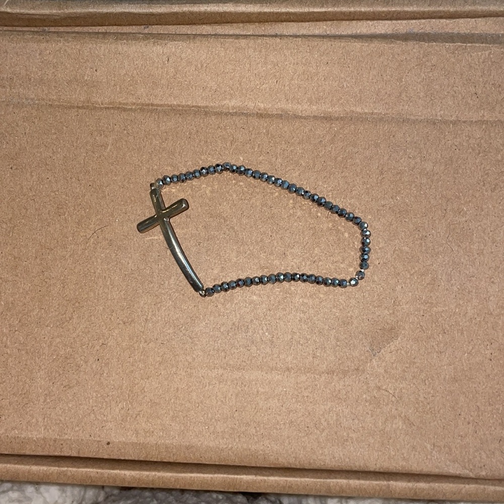 Silver cross bracelet